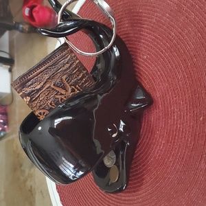 Vintage Hickok Kitschy Black Whale Wallet Caddy/Planter